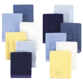 Hudson Baby Rayon from Bamboo Woven Washcloths 12pk, Blue Yellow