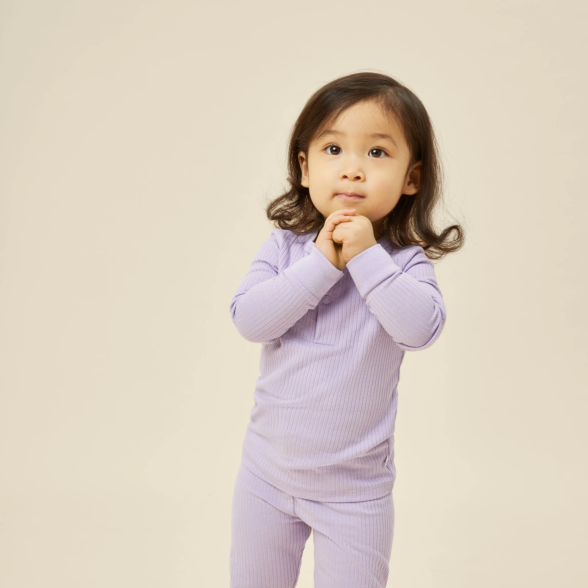 Lilac Ribbed Pajama Set