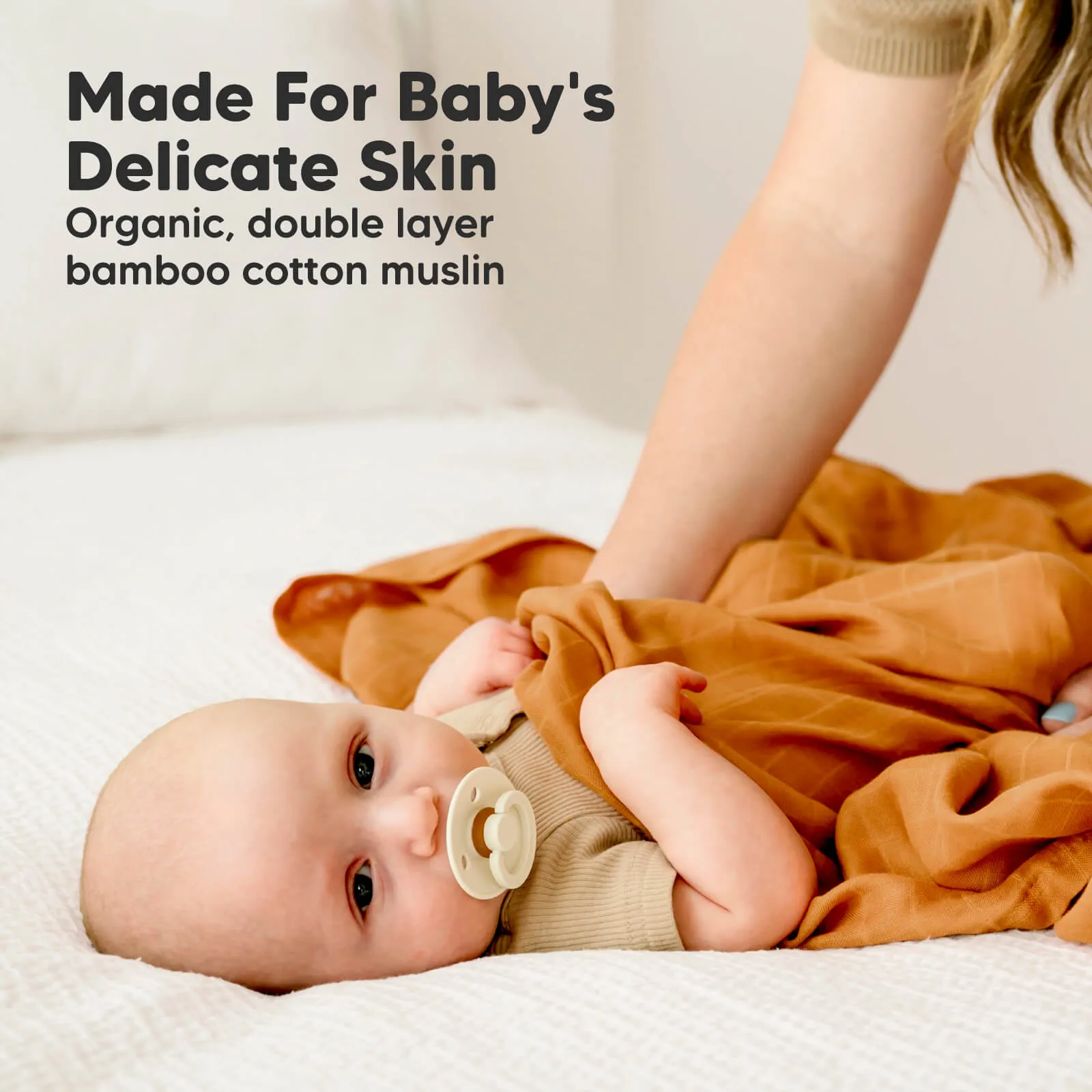 Lumi Muslin Swaddle Blankets (Spice)