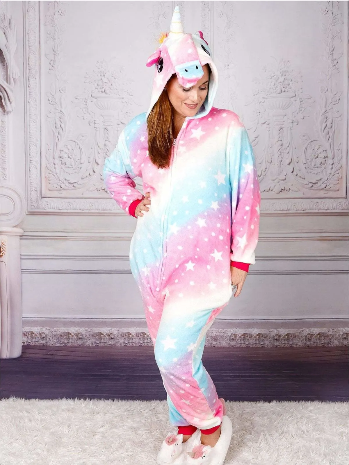 Mommy And Me Cotton Candy Star Unicorn Pajamas