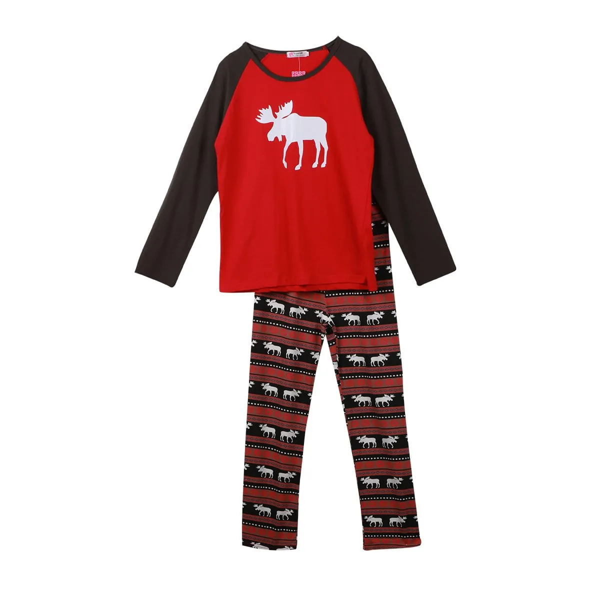 Moose Style Matching Christmas Family Pajamas Set Mom Dad Kids Sleepwear Nightwea