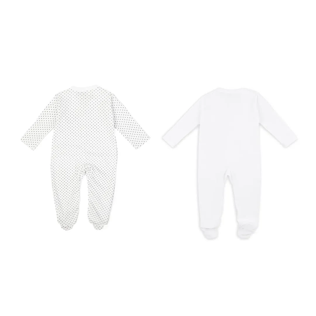 Mush Ultra Soft Bamboo Unisex Onesies Combo Set for New Born Baby/Kids Pack of 2, (6-12 Months, Stary Night & Daylight)