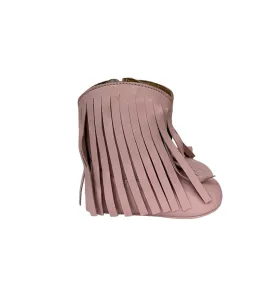 NOM Baby Girl Fringe Pink Leather Cowgirl Boots