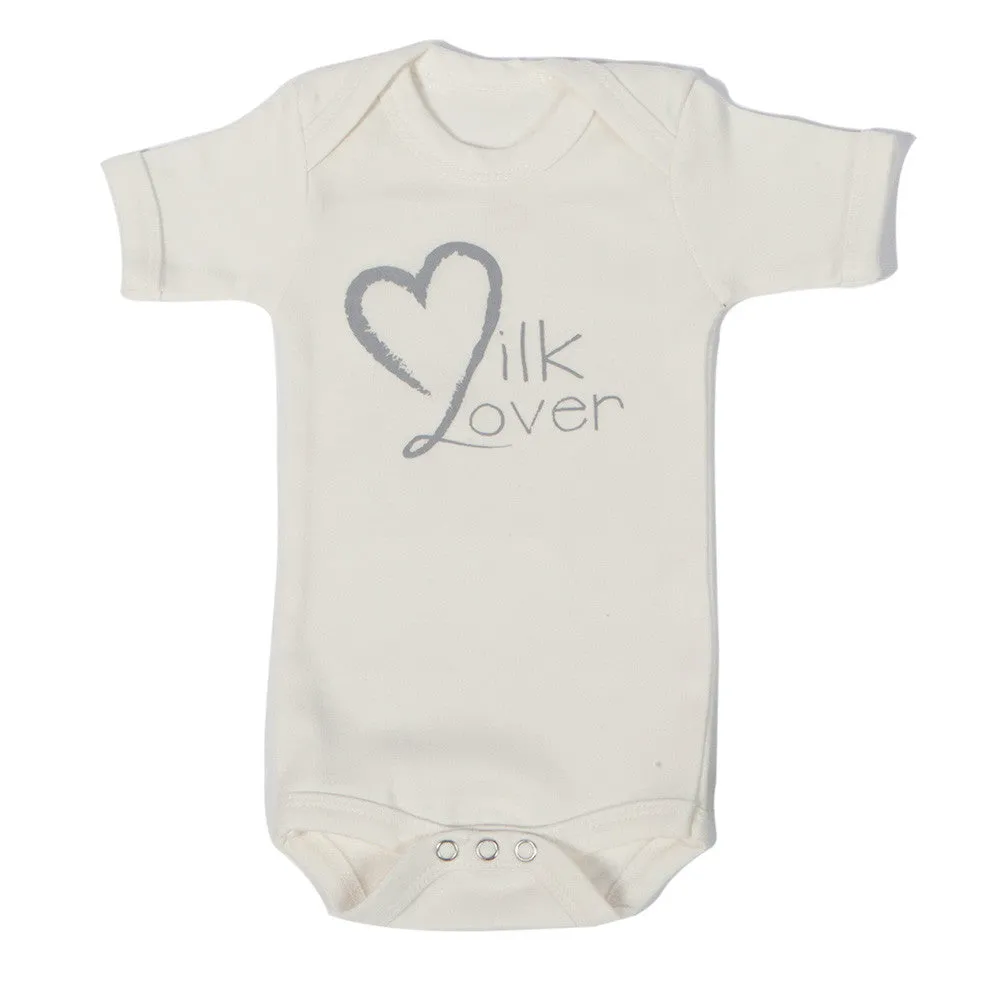 Organic Onesie - Short Sleeve Off White (milk lover)