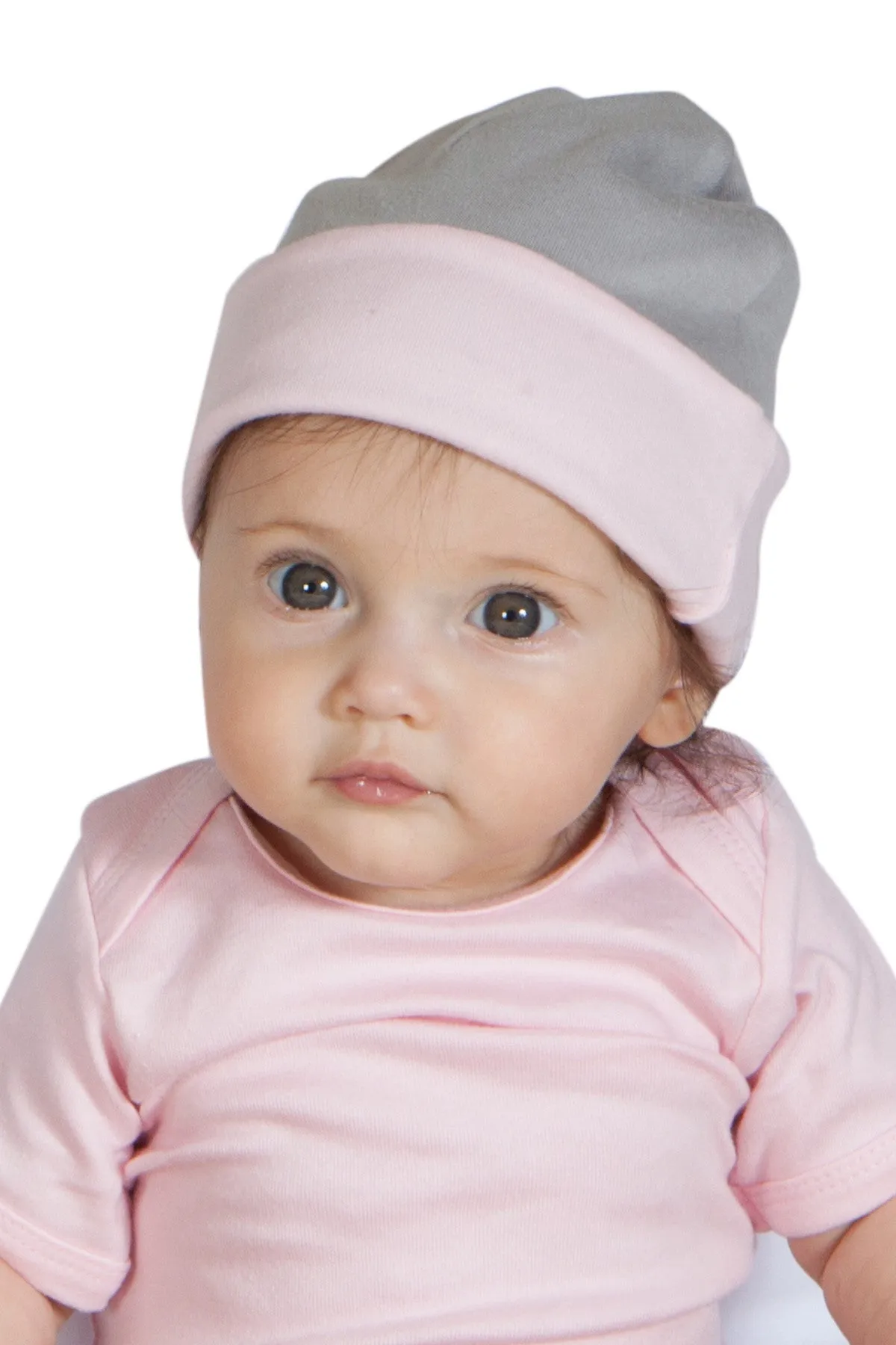 Organic Reversible Hats - Pink/Gray