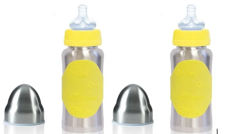 Pacific Baby Hot-Tot Stainless Steel Insulated 7 oz Infant Baby Eco Feeding Bottle - 2 Pack