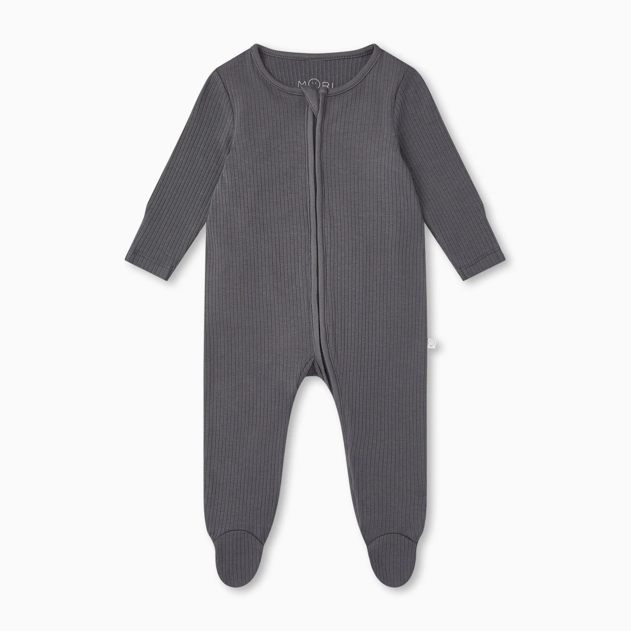 Panda Ribbed Clever Zip Footed Baby Pajamas