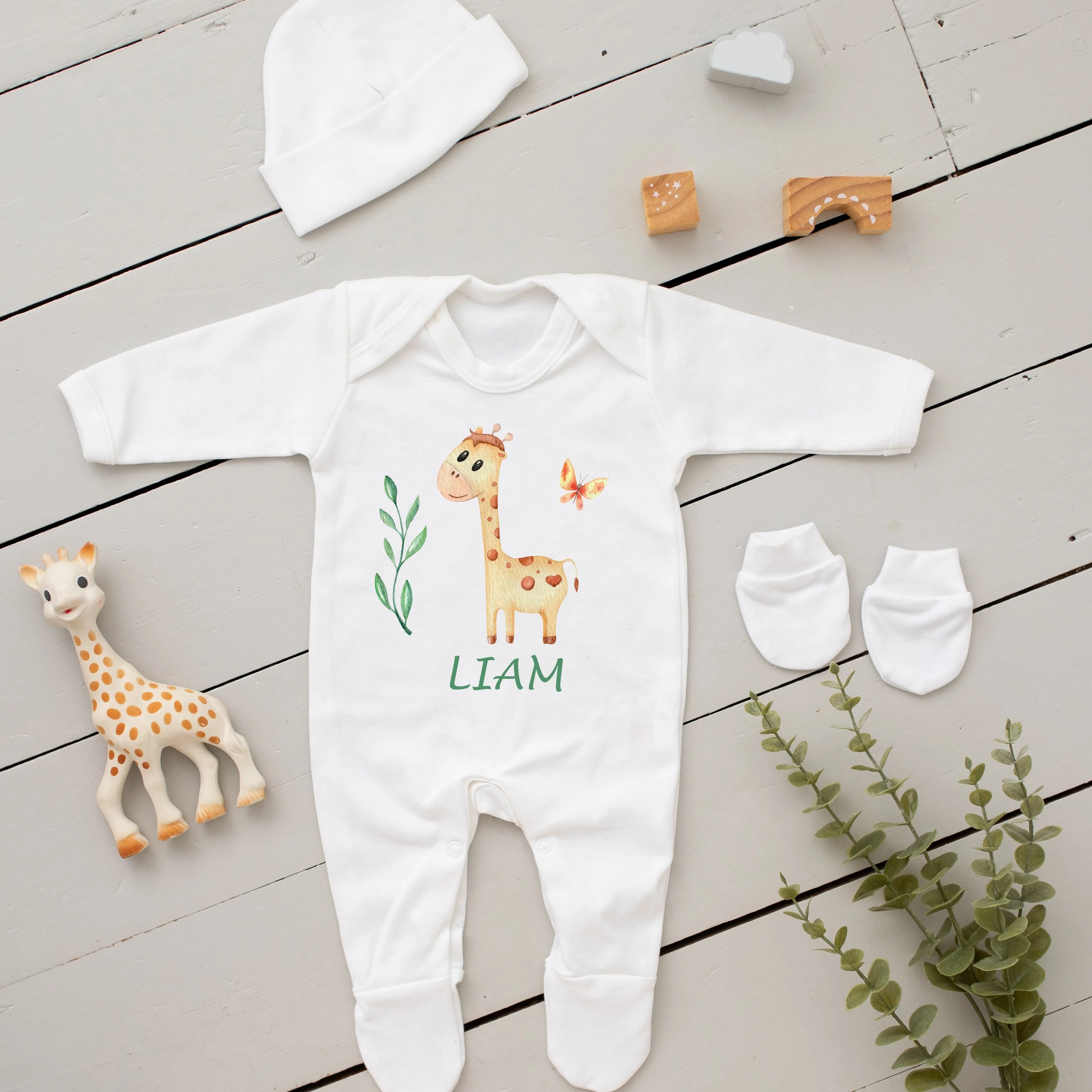 Personalised Baby Coming Home Outfit- Cute Giraffe