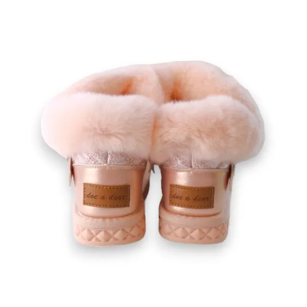 Pink Fur Trim Quilted Boot