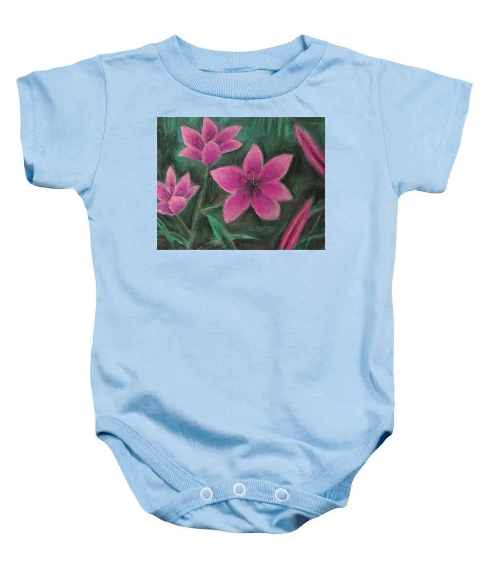 Pink Lilies - Baby Onesie