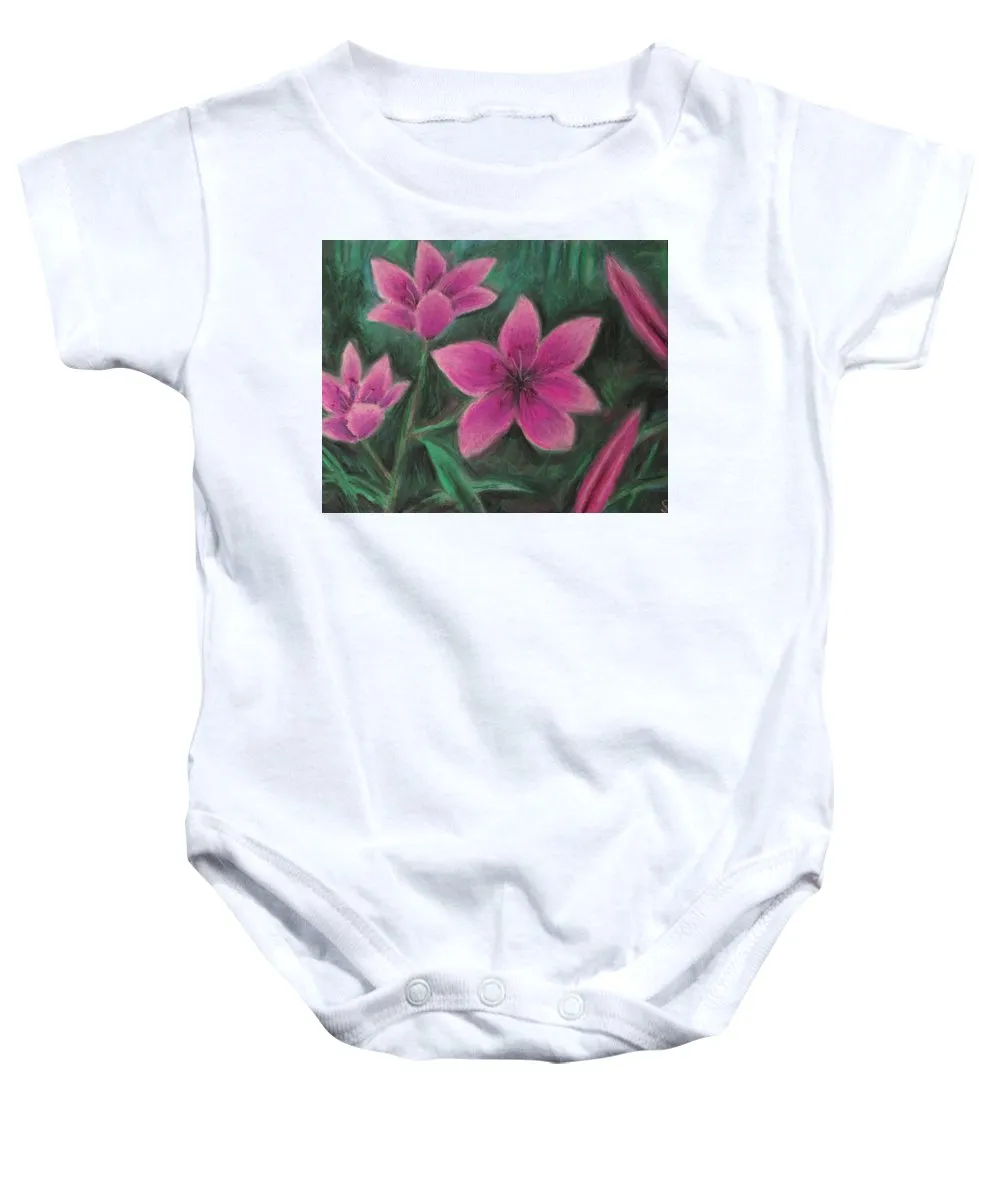 Pink Lilies - Baby Onesie