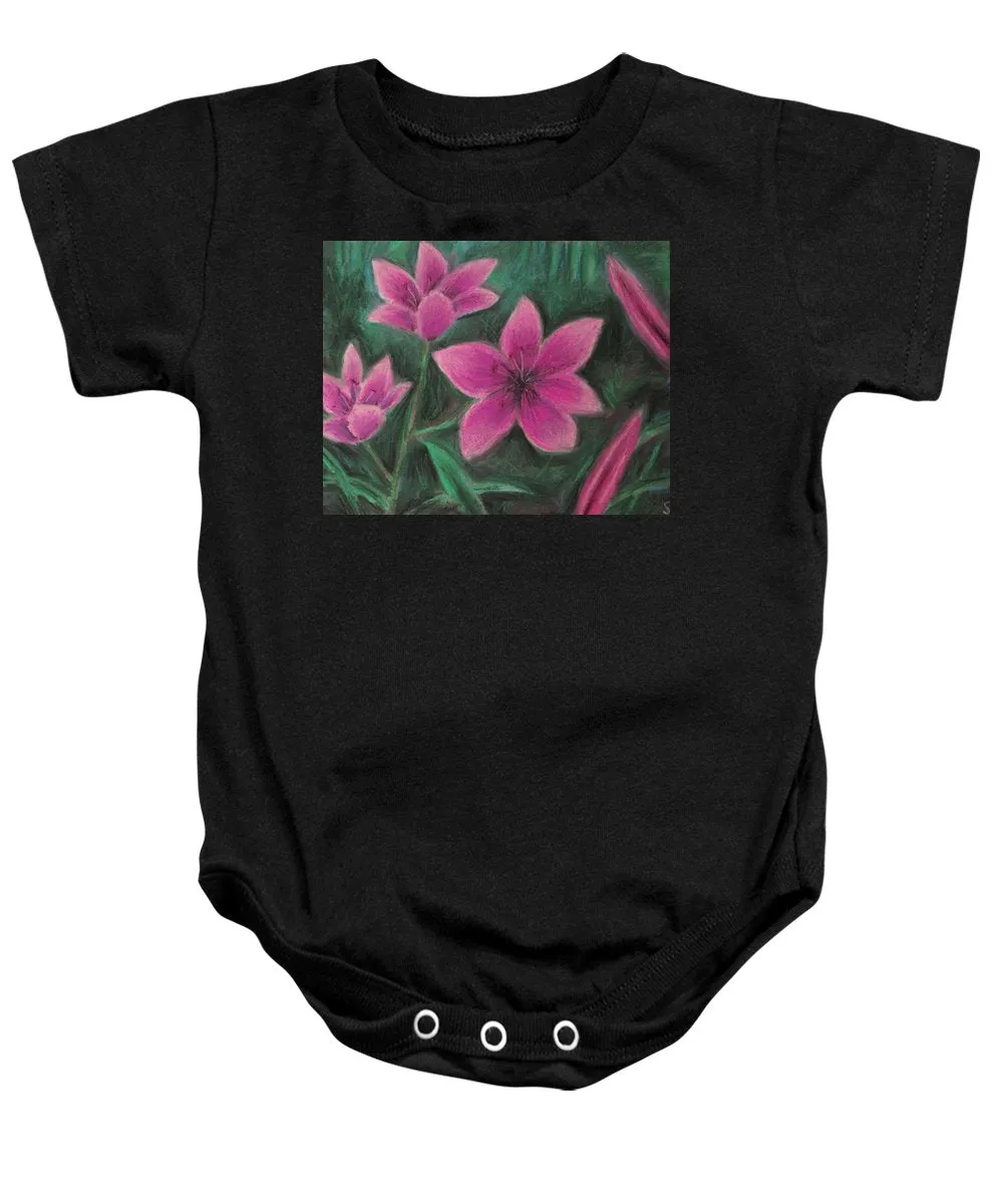 Pink Lilies - Baby Onesie