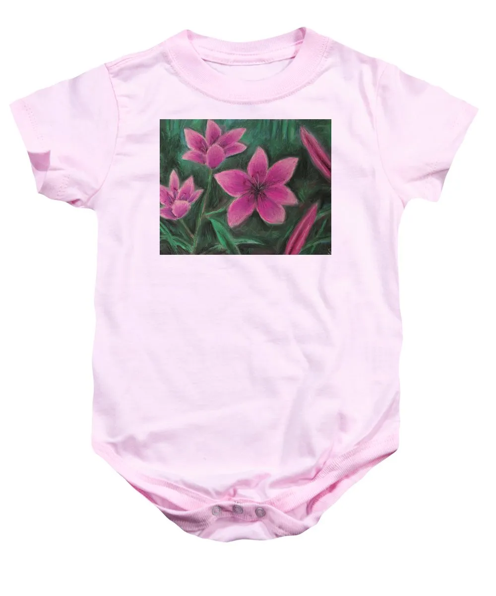 Pink Lilies - Baby Onesie