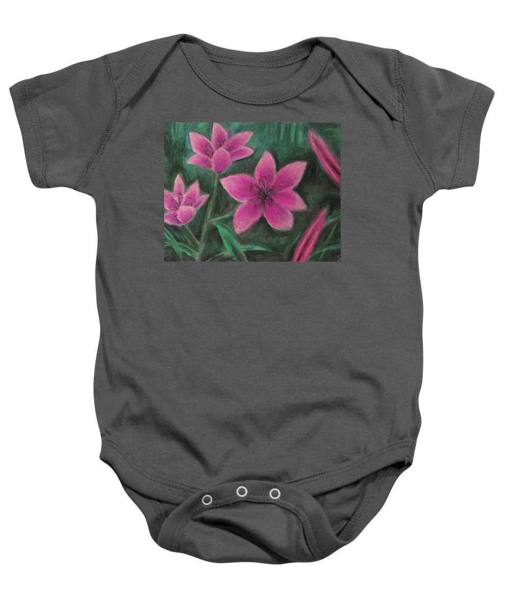 Pink Lilies - Baby Onesie