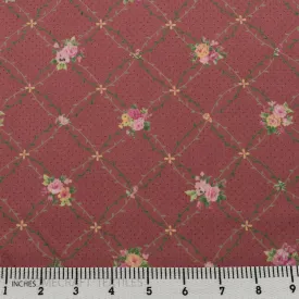 Plum Posy Vines Cotton Print