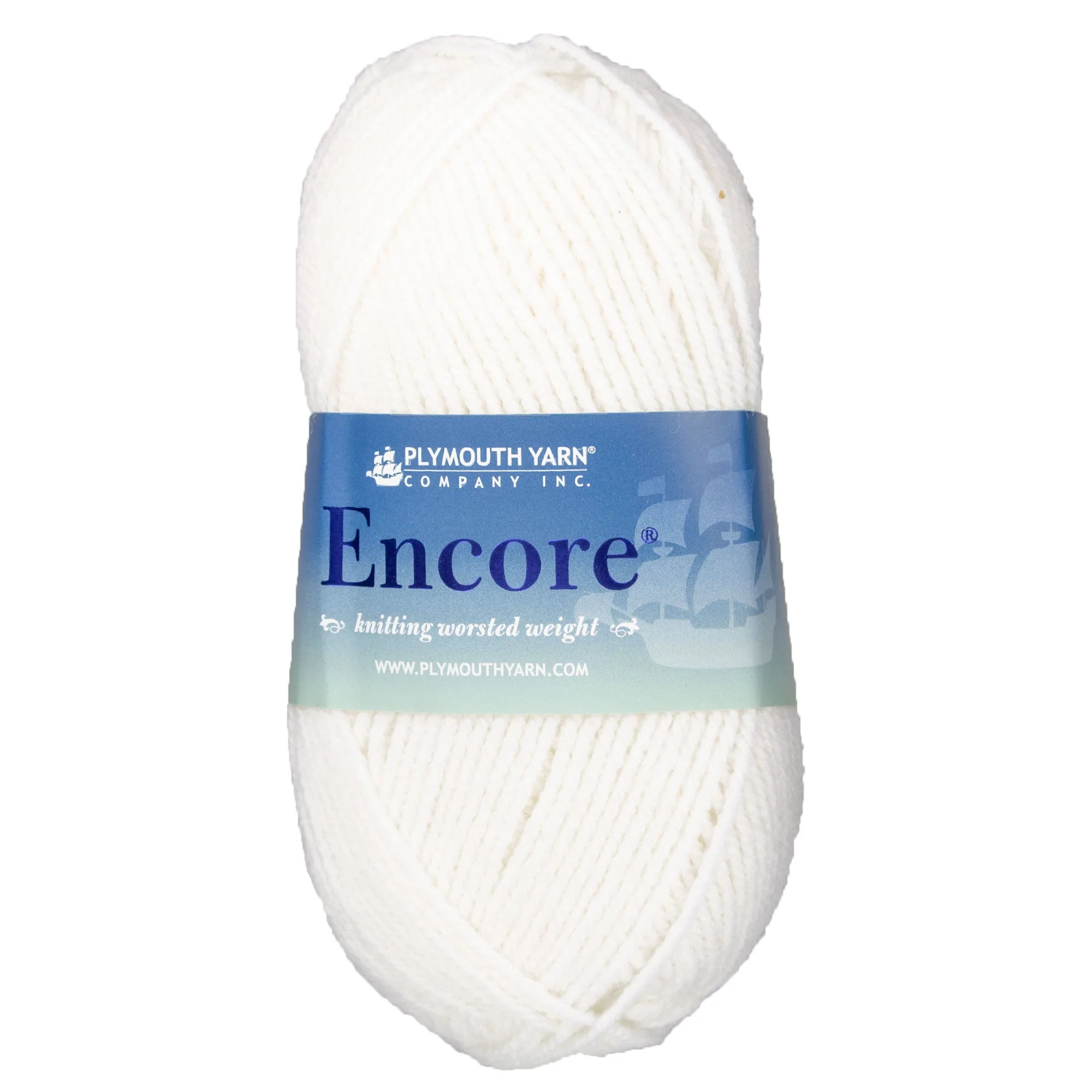 Plymouth Yarn Encore Worsted Yarn - 0208 White