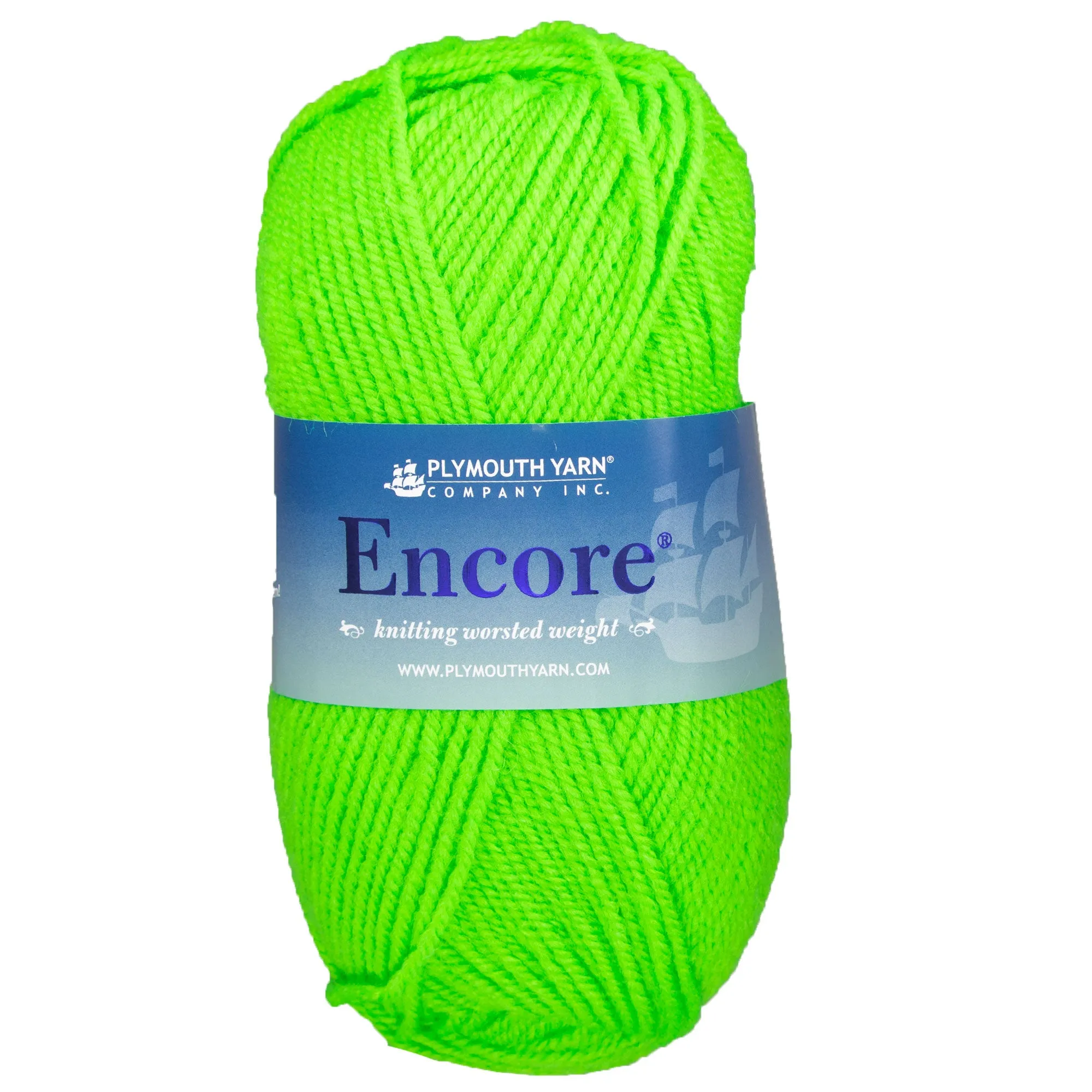 Plymouth Yarn Encore Worsted Yarn - 0477 Neon Green