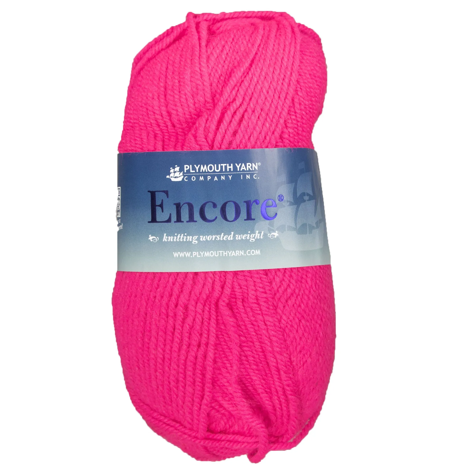 Plymouth Yarn Encore Worsted Yarn - 0478 Neon Pink