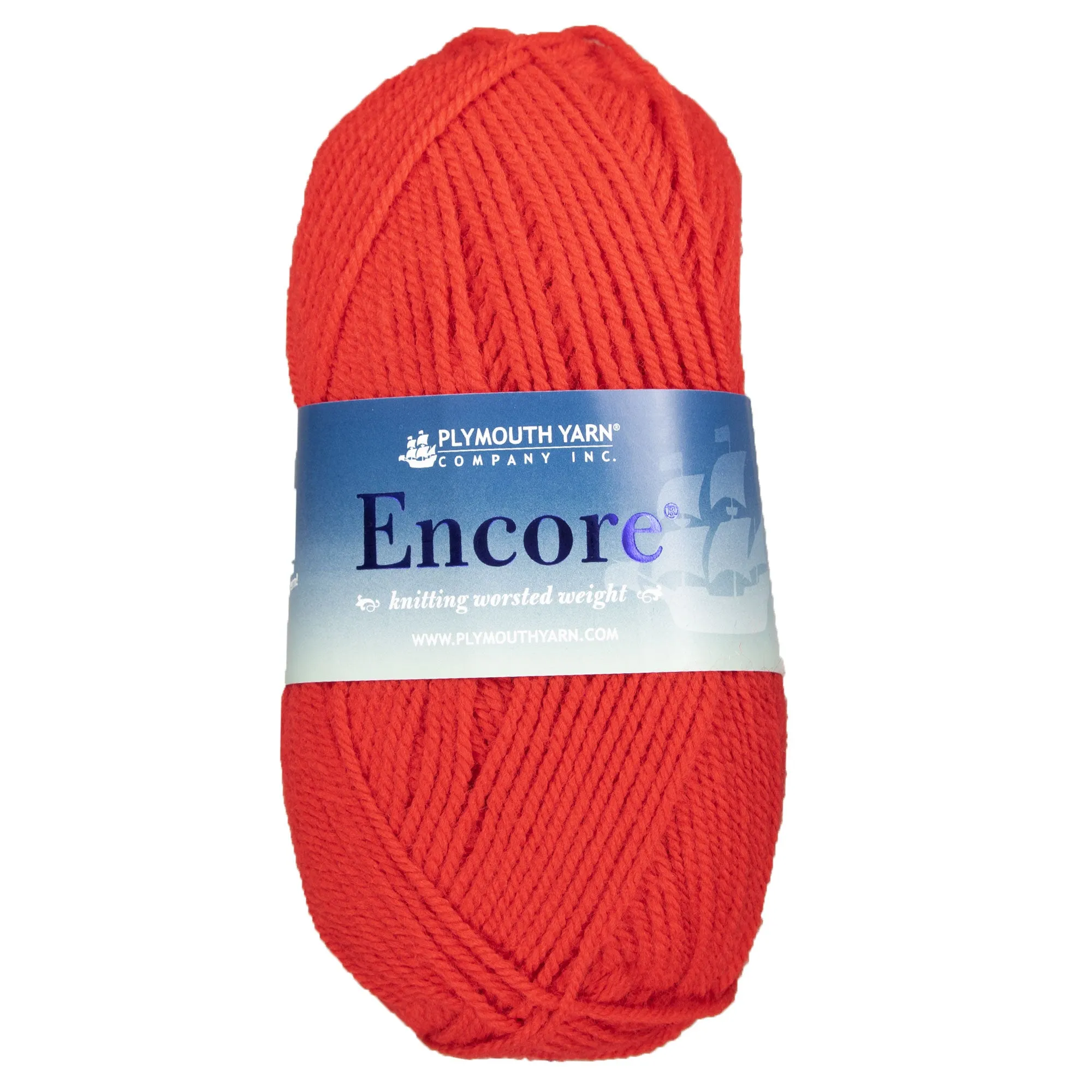 Plymouth Yarn Encore Worsted Yarn - 1386 Christmas Red