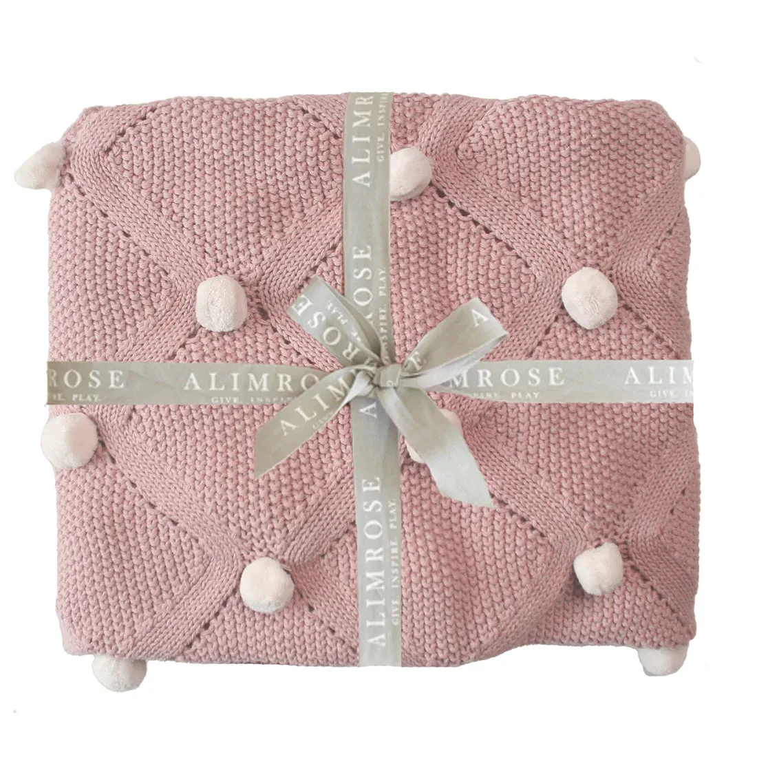 Pom Pom Baby Knitted Blanket