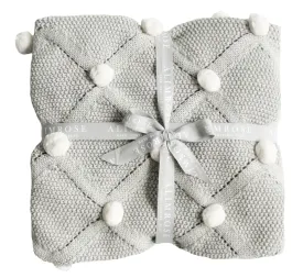 Pom Pom Baby Knitted Blanket