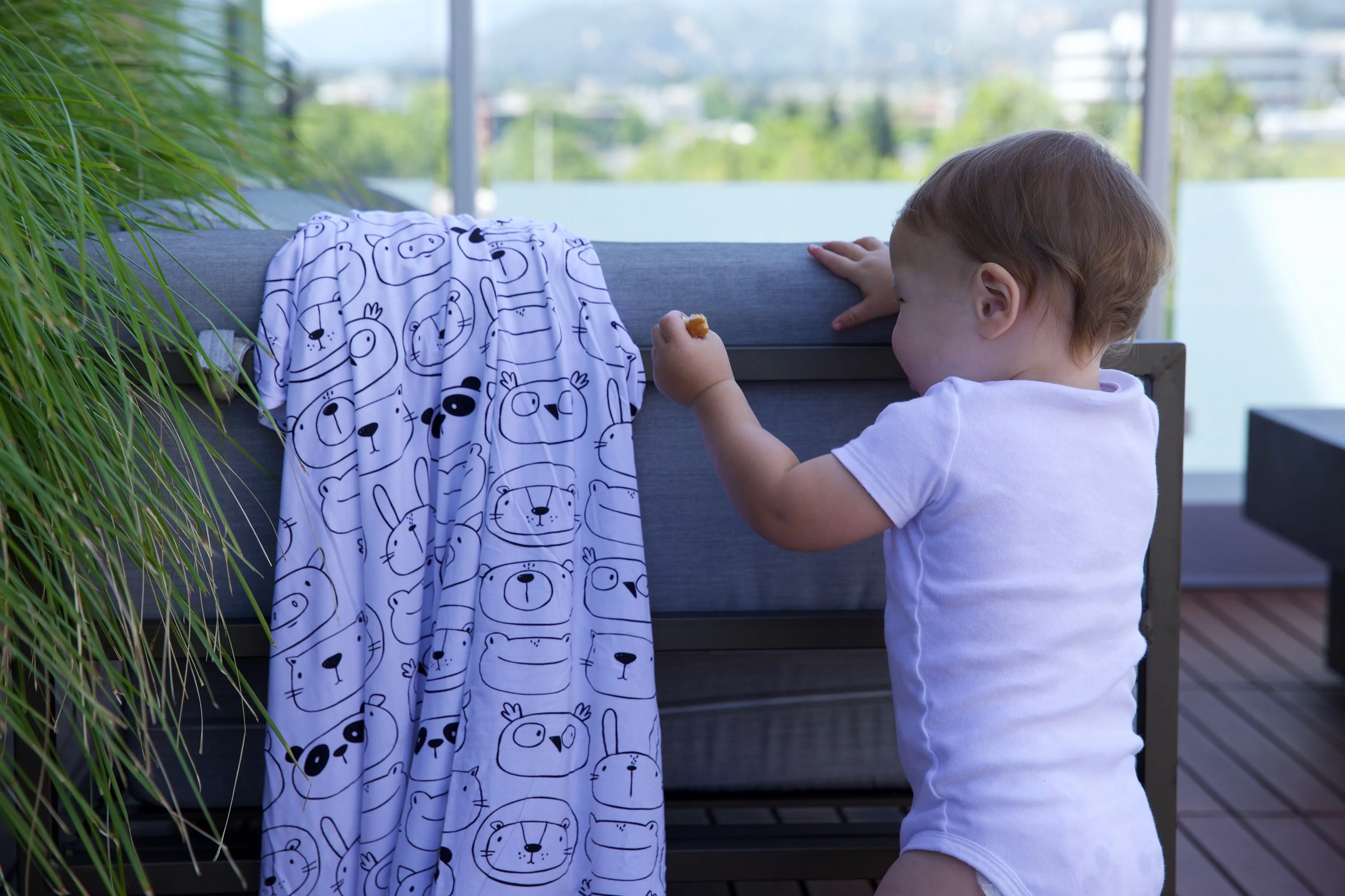 Premium Knit Rayon Bamboo Swaddle Blanket – Monochrome Animals