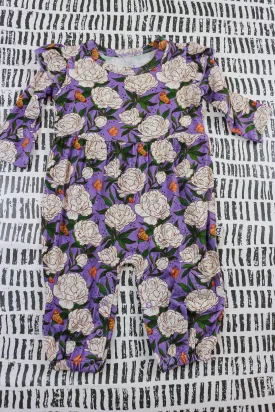 Purple Floral Baby Romper