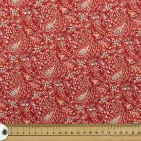 Red Medium Paisley Cotton Print