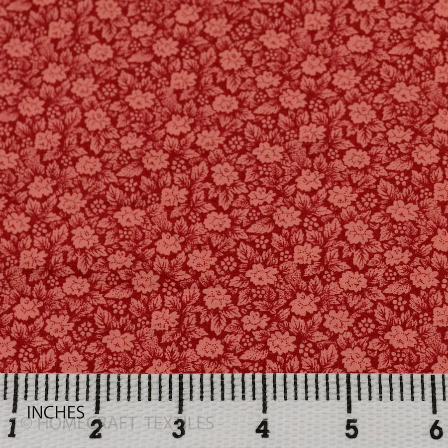 Red Mini Floral Cotton Print