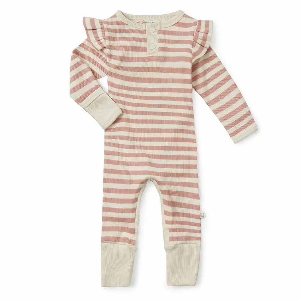 Rose Stripe Organic Growsuit