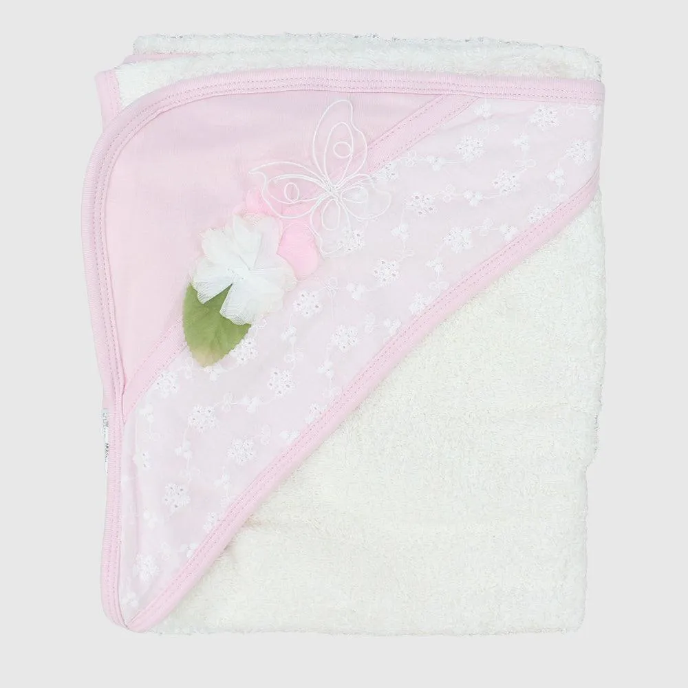 Rose/Butterfly Baby Hooded Towel