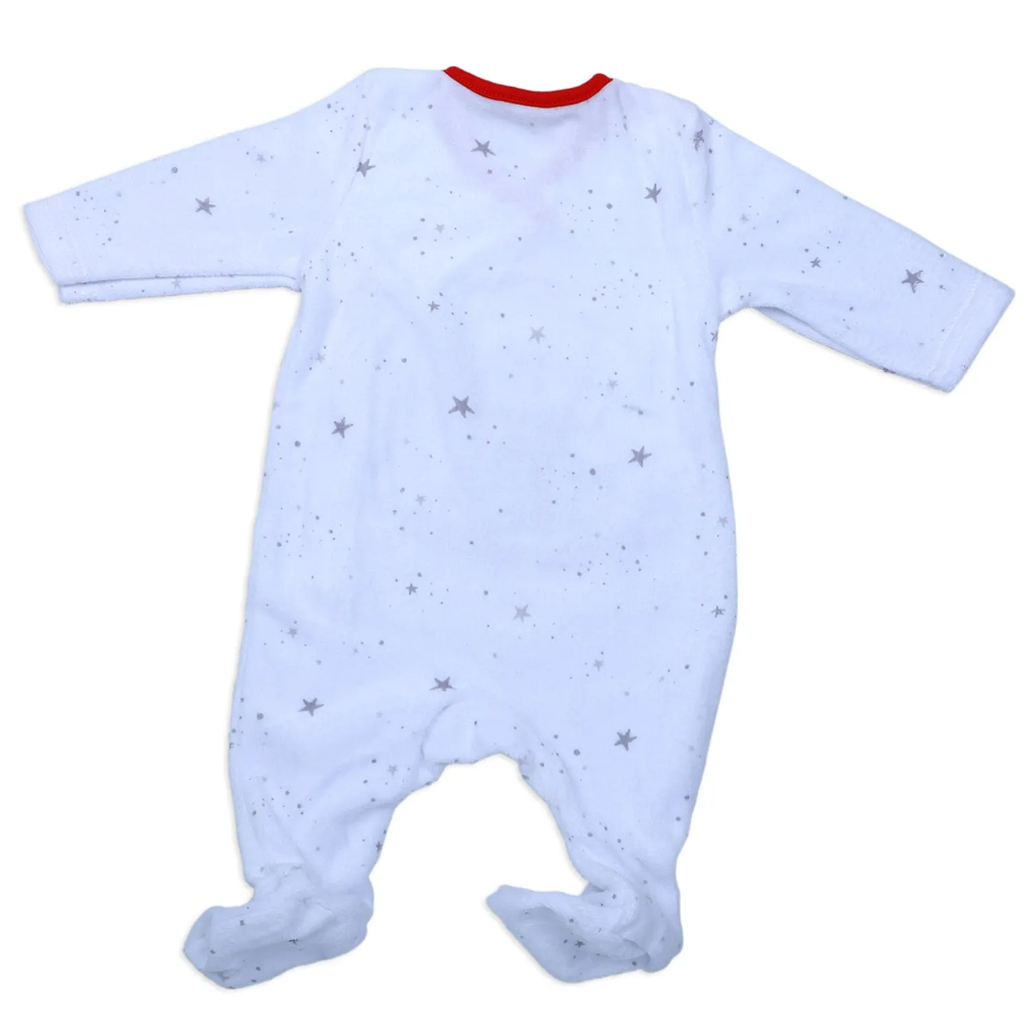 Santa's Favourite Infant Full Sleeves Snap Button Bodysuit Romper - White