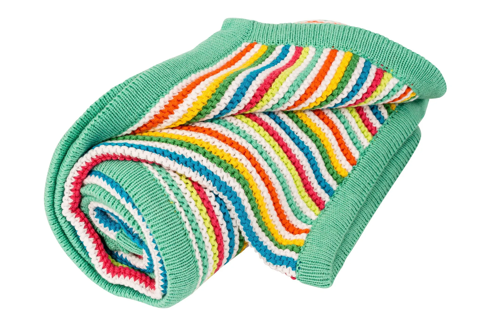 Silver Cloud Stripe Knitted Blanket