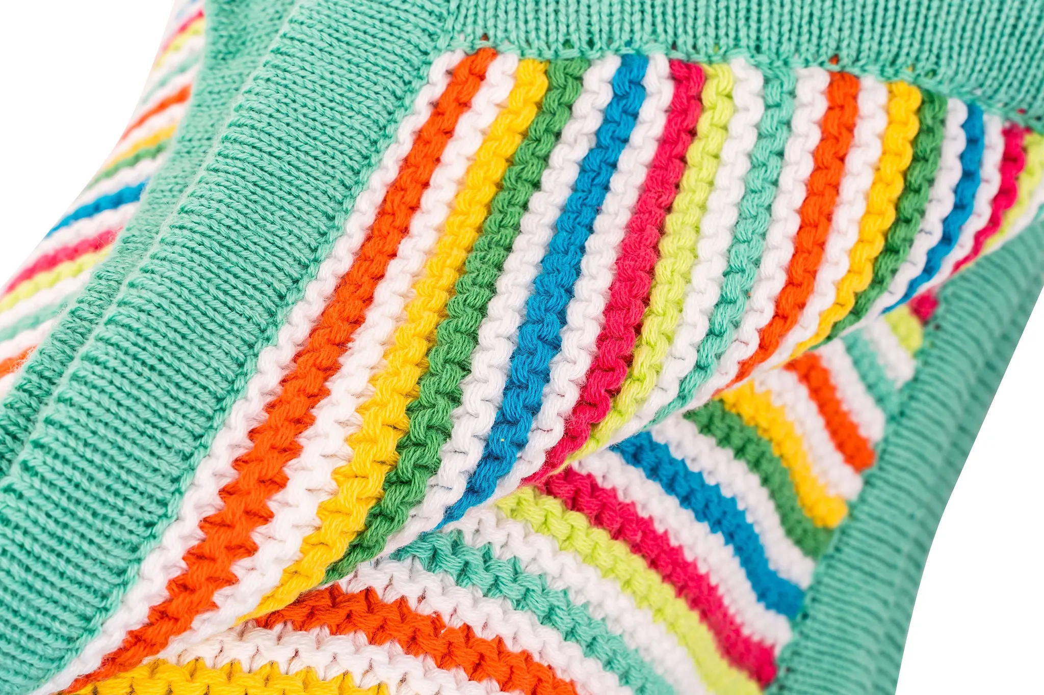 Silver Cloud Stripe Knitted Blanket