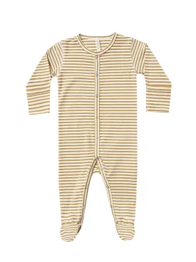 The Full Snap Footie by Quincy Mae - Gold Stripe