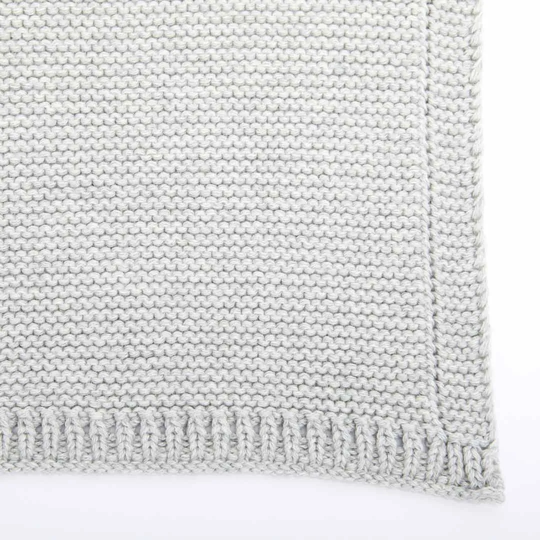 The Little Green Sheep Organic Knitted Cellular Baby Blanket - Dove