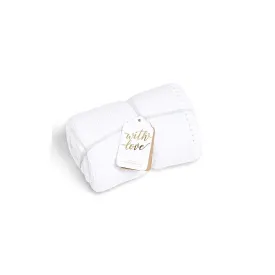 The Little Green Sheep Organic Knitted Cellular Baby Blanket - White