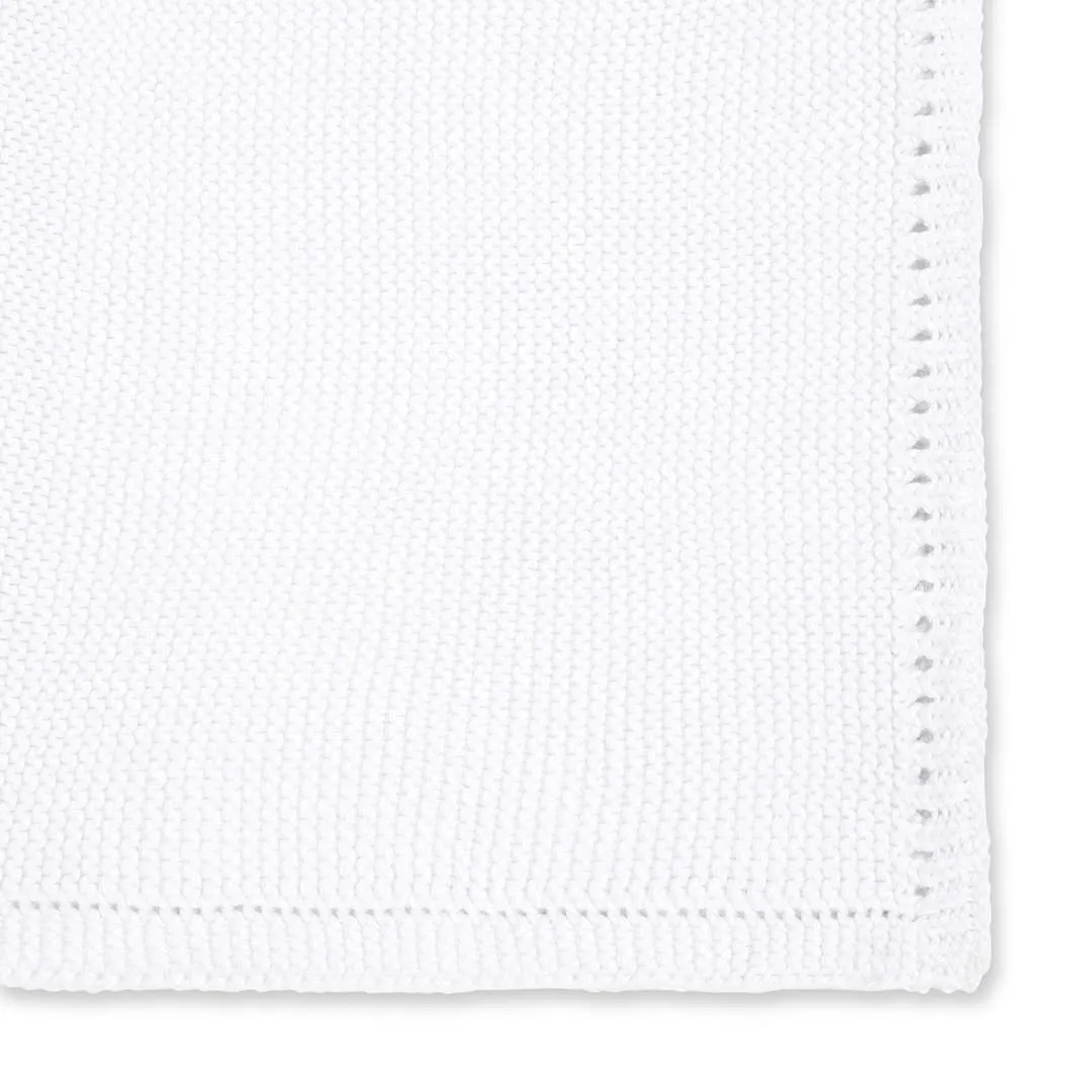 The Little Green Sheep Organic Knitted Cellular Baby Blanket - White