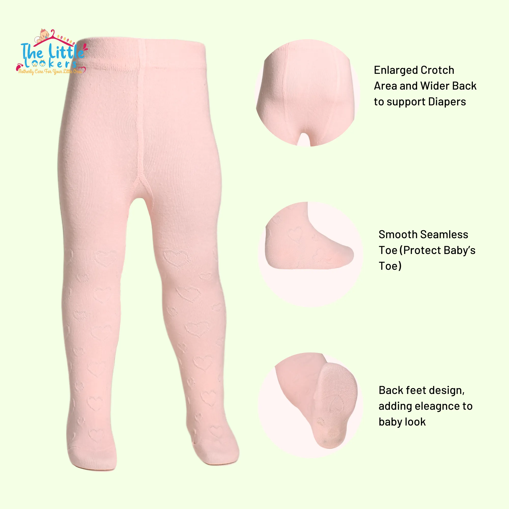 THE LITTLE LOOKERS Adorable Baby Girl Stockings I Baby Tights Thick Toddler Baby Girl Seamless Knit Leggings Thick Solid Cotton Stockings Footed Pants Pantyhose for 0 Months - 8 Years Baby