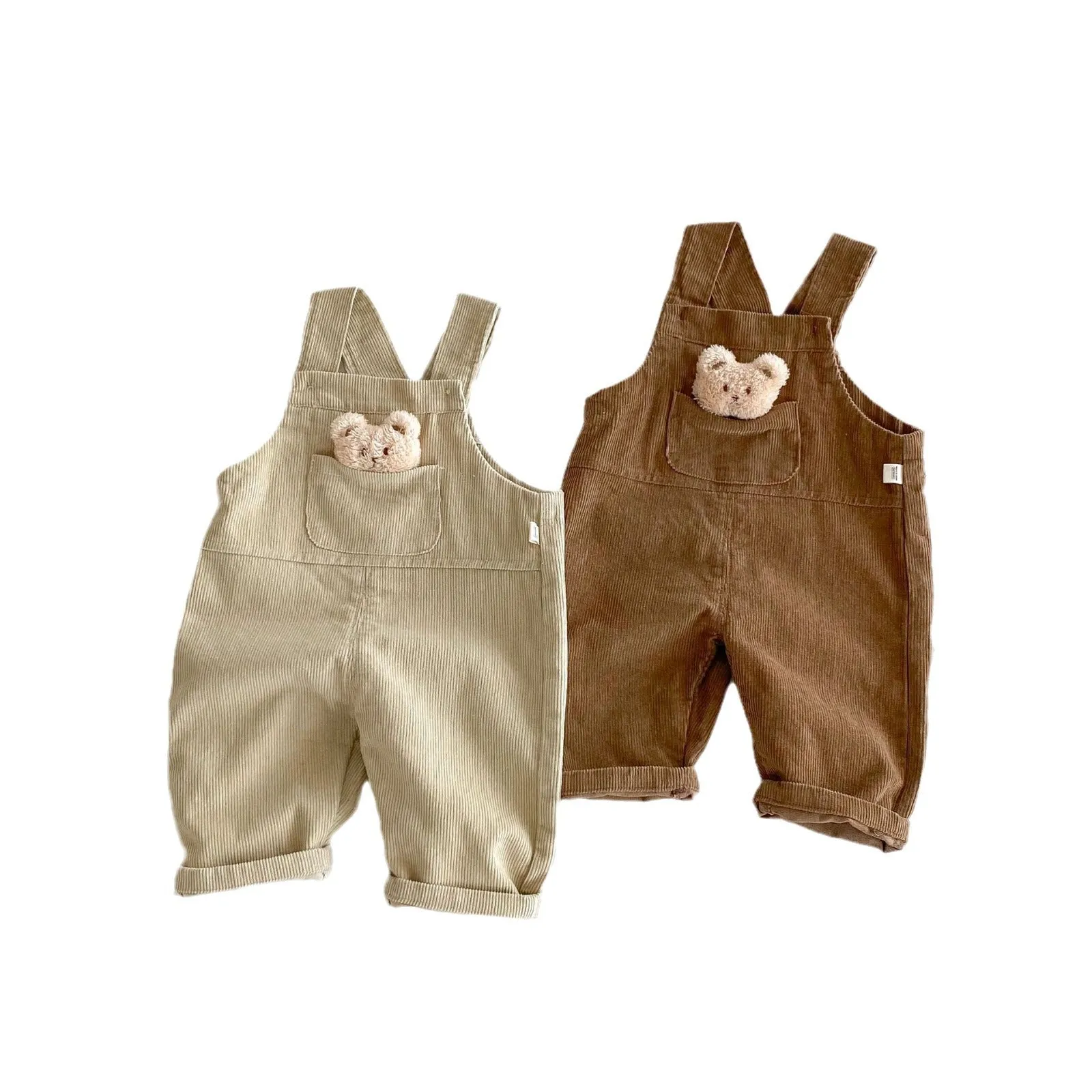 Unisex Winter Warm Cartoon Toddlers Corduroy Overalls