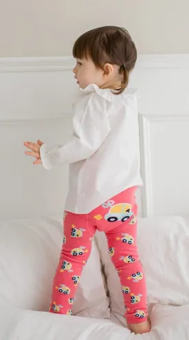 Vroom Pink Car Baby Leggings