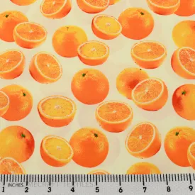 White Oranges Cotton Print