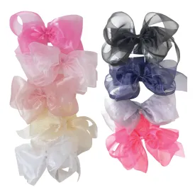 Wide Nylon Headband with Organdy Bow